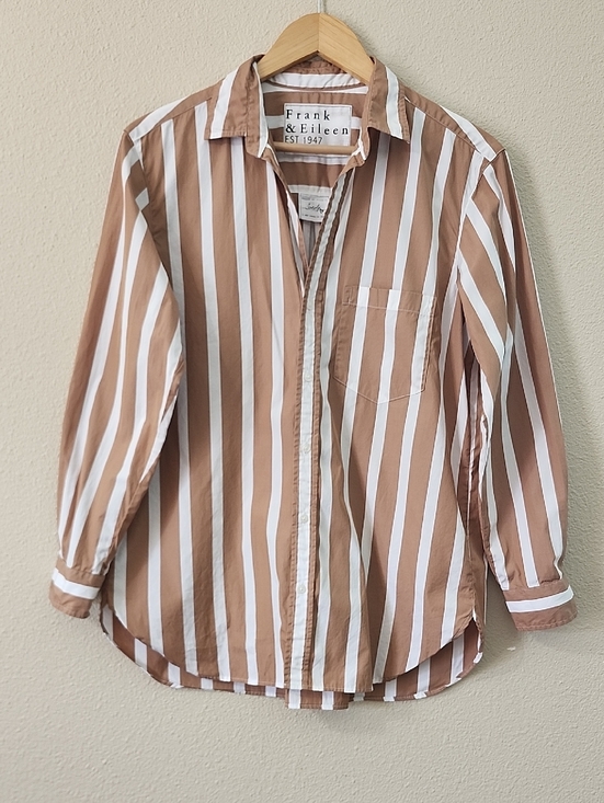Frank & Eileen Tops - Frank & Eileen Joedy Stripe Boyfriend Button Up Shirt 100% Cotton Small
